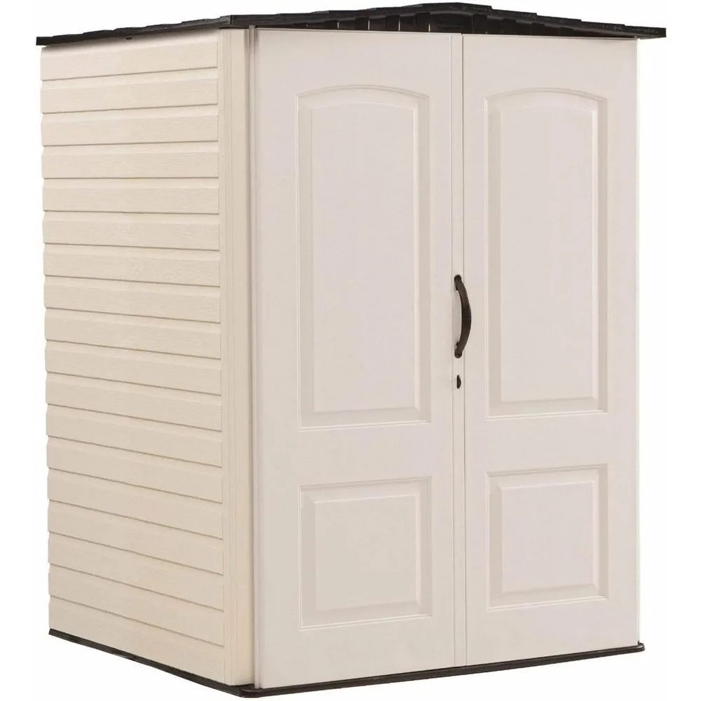 Large Vertical Resin Outdoor Storage Shed With Floor (6.2 x 4.6 Ft), Weather Resistant, Beige/Brown, Organization for Home 6