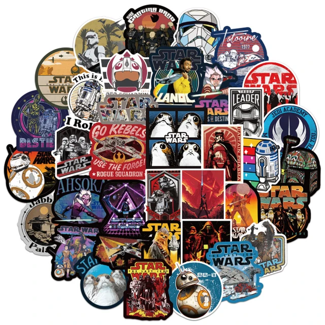 10/30/50/100pcs Disney Star Wars Stickers for Laptop Guitar Skateboard  Luggage Helmet Waterproof Decals Cool Sticker Kids Toys