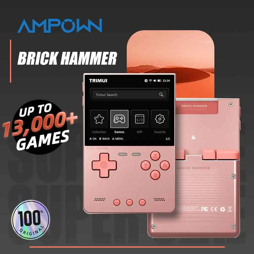 TRIMUI BRICK Hammer Portable Retro Game Player 3.2" 1024x768 IPS Full-Laminated Screen CNC Full Metal Body Open-Source_voghion.com