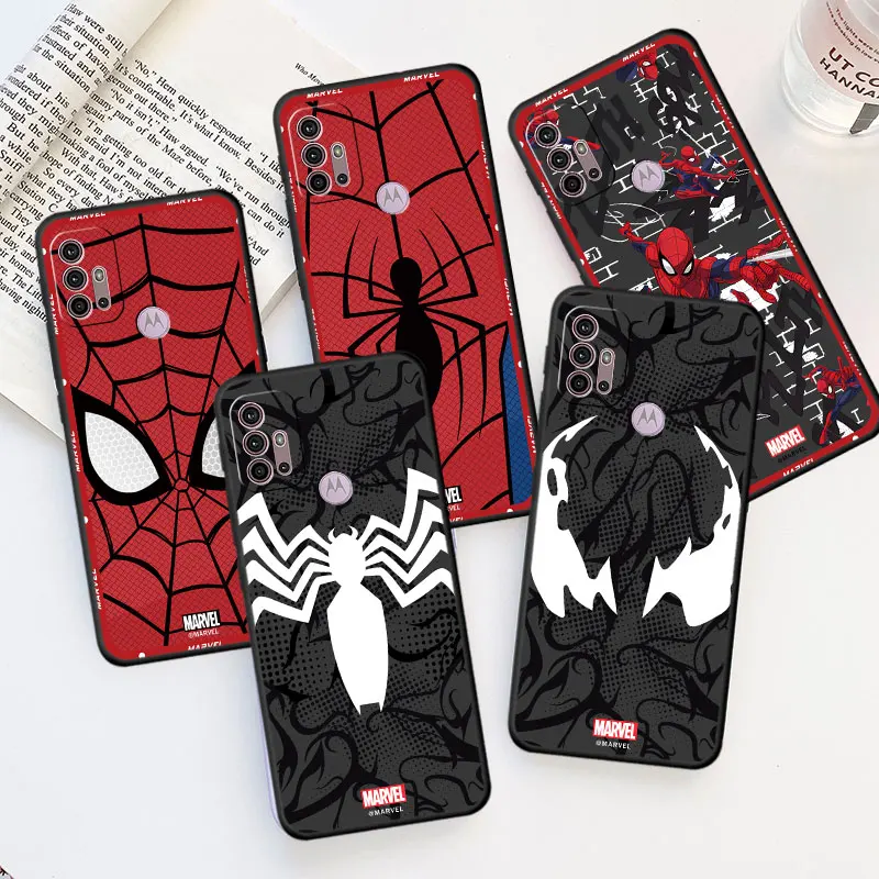 Spider-Man Venom Spider Cool Custodia Per Telefono Per Motorola Moto Edge 30 Neo G8 G22 One Fusion Plus G9Power G72 20 Cover In Silicone Nero