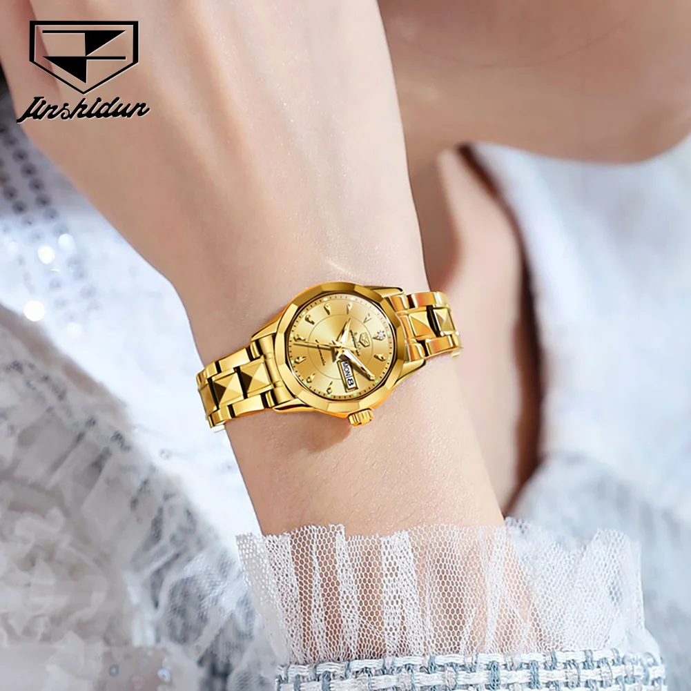 JSDUN 8936 Women's Watch Top Brand Original Luxury Mechanical Ladies Wristwatch Week Date Display Automatic Watch For Women