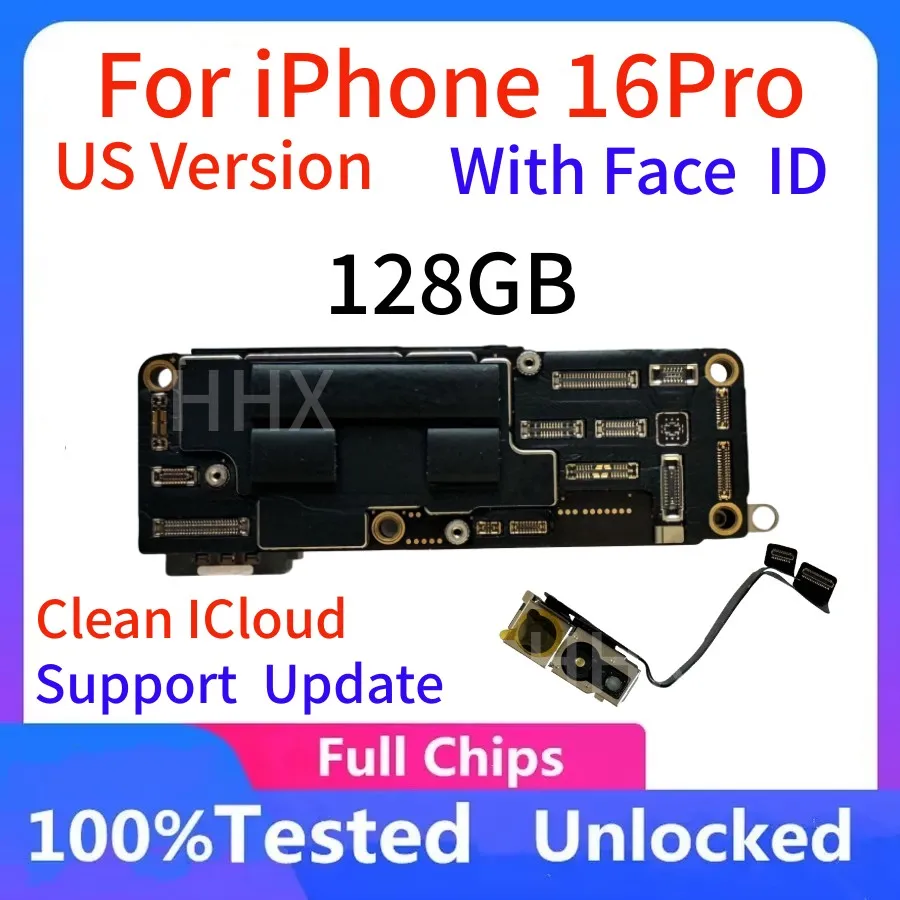 For iPhone16 16Pro 16ProMax Motherboard With Face ID SIM Card