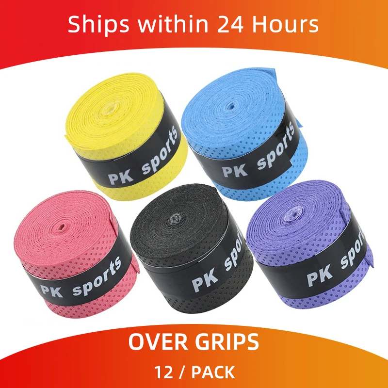 12 Pezzi Overgrip Tennis Traspirante Antiscivolo Grip Padel Soft Handle Tape 110Cm