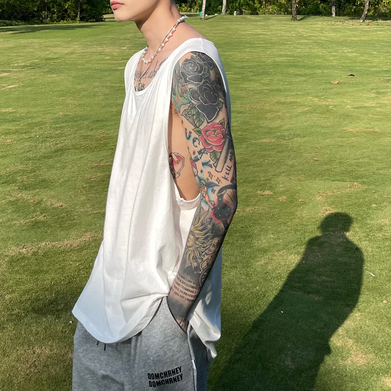 Майка мужская без рукавов, спортивный хлопковый топ для бега, фитнеса, баскетбола, тренировок, однотонная универсальная, B16, лето