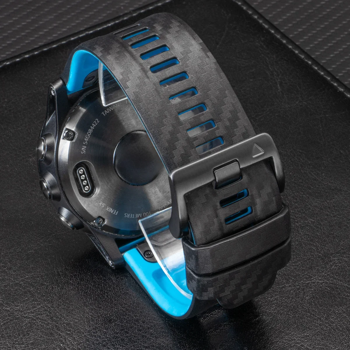 Silicone Carbon Fiber Quick Release Watch Band Loop Strap Replacement