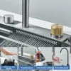 304 Stainless Steel Waterfall Kitchen Sink Sink Large Single basin With Large Single Slot Sink Above Counter With Cup Disher 2