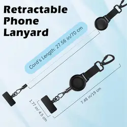 Retractable Anti - Theft Phone Lanyard with Locking Carabiner & 360° Rotating Hook (1PC)