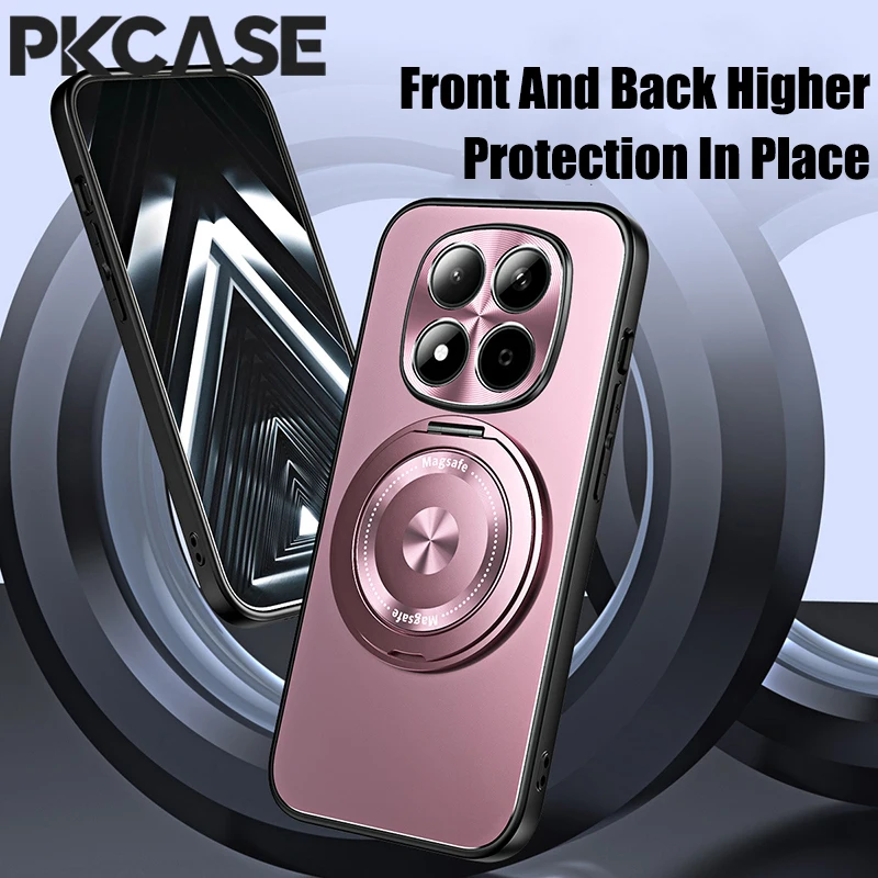 PKCASE 360° Rotating Magnetic Bracket Case with Matte Lens Protective Cover