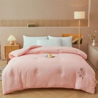 Couette en fibre de soja et coton brut, simple ou double, épaisse, pour dortoir étudiant, toutes saisons (hiver, printemps, automne, été) 4