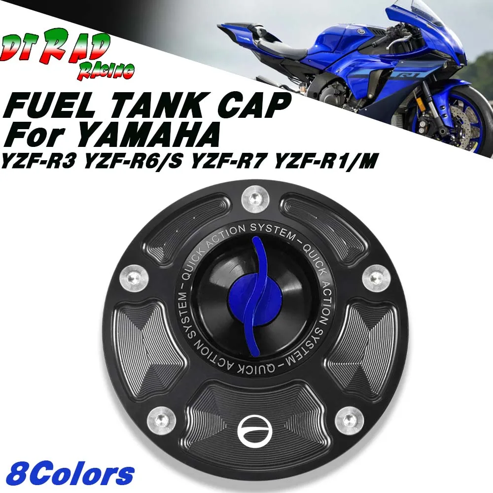 New 2025 For YAMAHA YZF-R3 YZF-R6/S YZF-R7 YZF-R1/M Aluminum Fast Gas Fuel Filler Cover Motorcycle Quick Open Gas oline Tank Cap