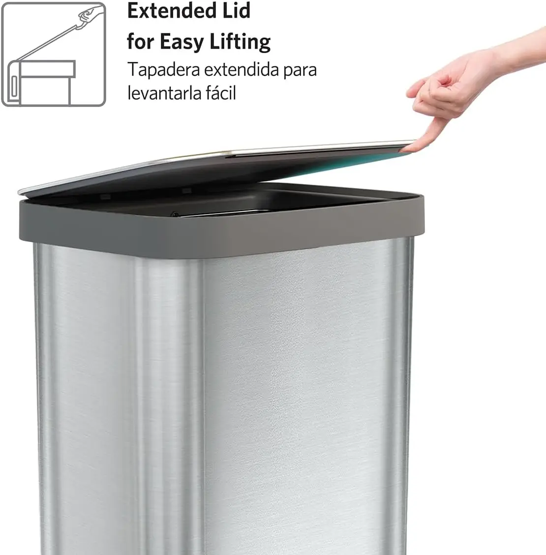 Stainless Steel Step Trash Can, Series 2 with Clorox Protection Large Metal Kitchen Garbage Bin with Soft Close Lid, Foot Pedal