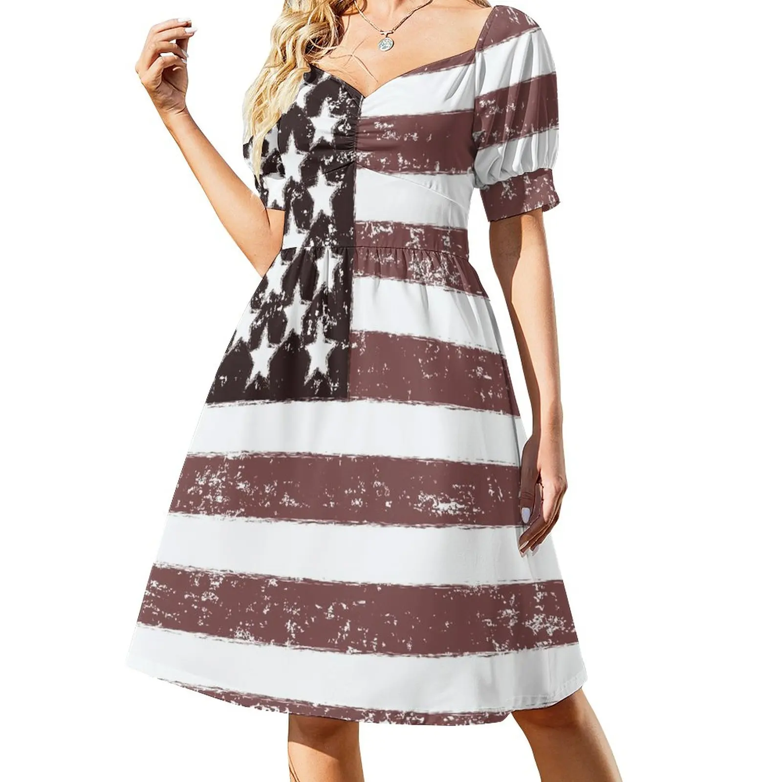 

American Flag Faded - USA Retro Vintage Design Sleeveless Dress summer dress women 2024 birthday dresses for women
