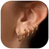 5 Pairs 14K Gold Plated Huggie Hoop Earrings for Women Lightweight Minimalist Small Hoops Multiple Piercing Stack Set Earrings