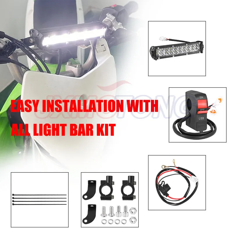 Dirt Bike Light Kit For Yamaha YZ450F YZ250F TTR110 WR250F LED Headlight Light Bar Kit Plug-N-Play E Dirt Bike Headlight Kit - Foto 7