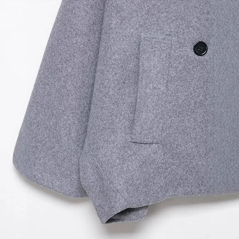 Wildleder frauen Windjacke Spitze Up Drehen-unten Kragen Korridor Typ Zweireiher Epaulet Weiblichen Mantel Straße Jacke Für damen – Detail 15