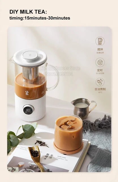 6 In 1 Electric Coffee Maker Portable Milk Tea Machine Milk Frother  Automatic Tea Maker Health Preserving Pot Diy Milk Tea 500ml - Coffee  Makers - AliExpress