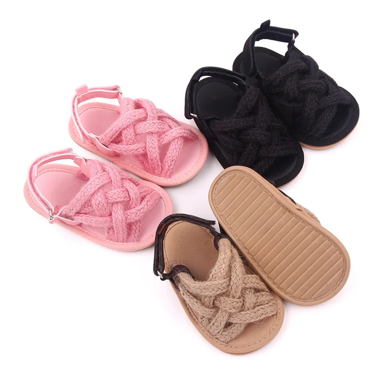 Baby Girls Flower Lace Crib Sandals Cute Summer Soft Sole Flat Princess Shoes Infant Non-Slip First Walkers