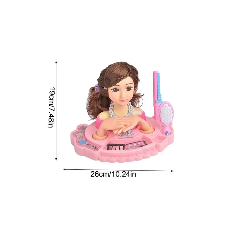 Kids Makeup Beauty Toys For Girl Half Body Hairstyle Doll With Cosmetic Set Makeup Training Head Pretend Play Toy Princess Gifts makeup toy,princess pretend toys,cosmetics set