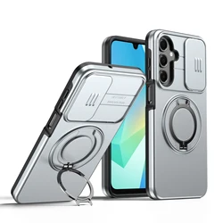 360° Rotating Shockproof Magnetic Stand Phone Case with Enhanced Protection - Galaxy A37 (Silvery)