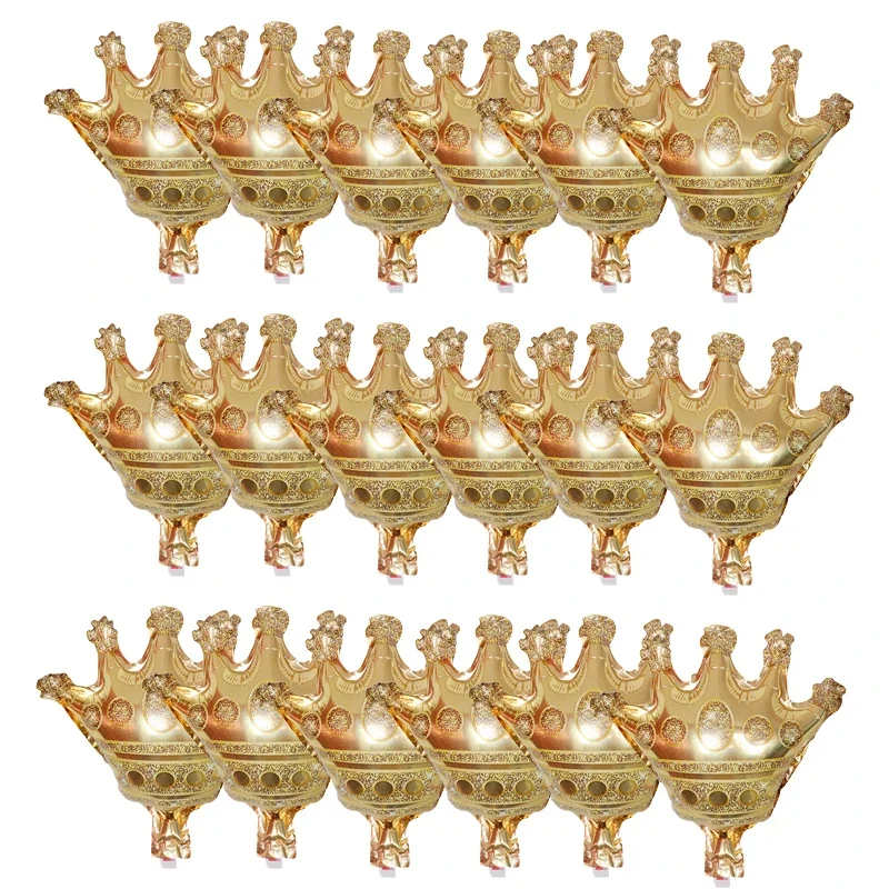 18 Stück Gold Silber Mini Krone Aluminiumfolie Luftballons Prinzessin Babyparty Hochzeit Geburtstag Party Dekoration Lieferungen