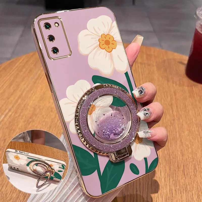 Elegant White Floral Plating Phone Case Cover