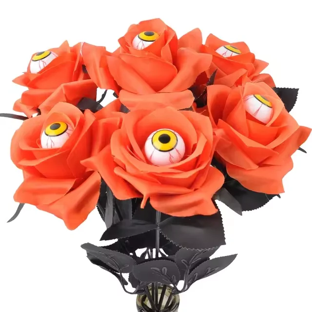 thumbnail image 1 of Horror Rose Halloween Role Playing Prop with Eye Balls Flower Rose Artificial Horror Flower Rose Party Horror Decoration Prop, 1 of 4
