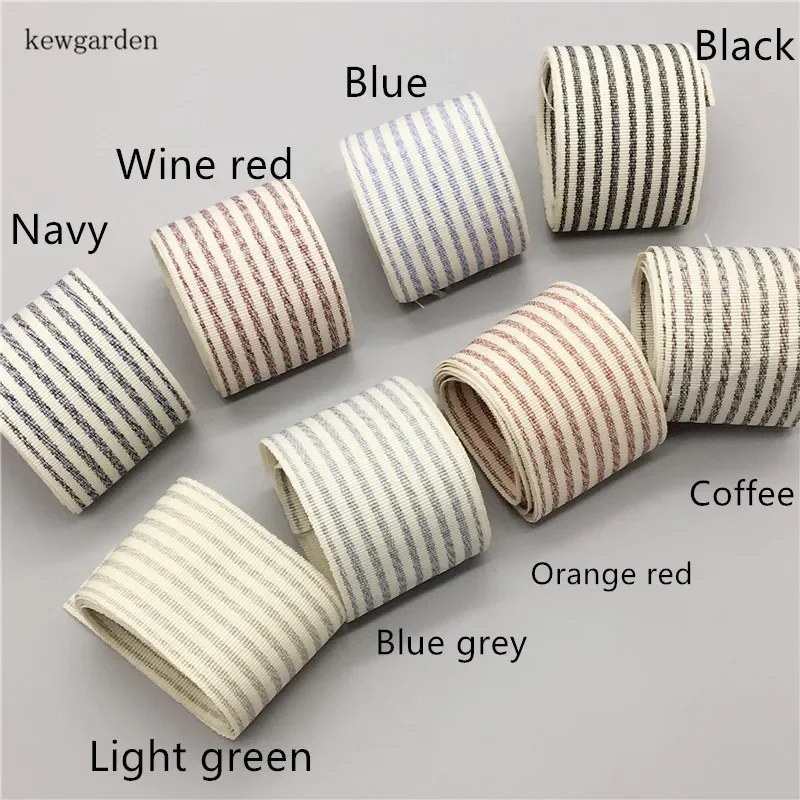 40mm 10mm Double Colors Stripe Satin Ribbons 6 Yard Kewgarden DIY Bowknot Cotton Ribbon Handmade Tape Garment Accessories Riband satin ribbons satin ribbon sewing ribbon cotton ribbon
