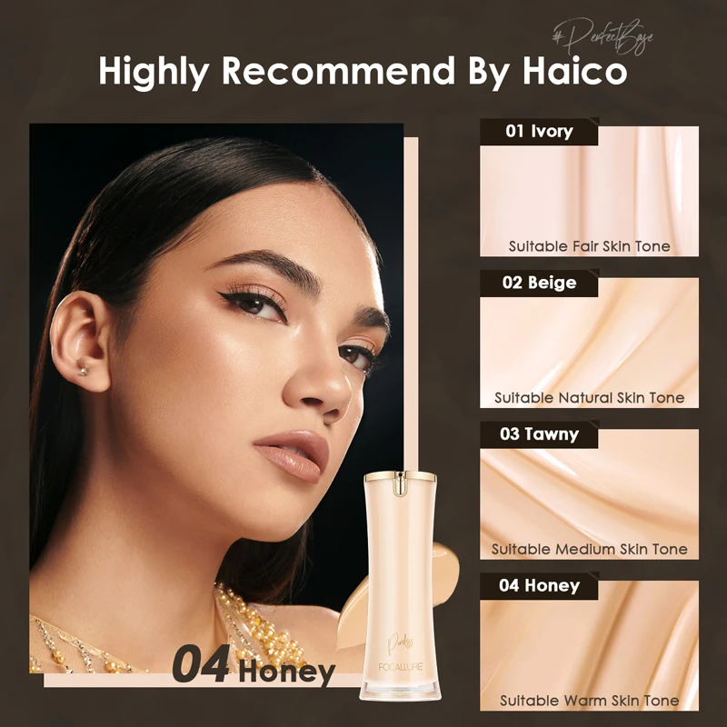 FOCALLURE Liquid foundation long-lasting oil-control high coverage poreless lightweight concealer face base makeup cosmetics liquid foundation makeup cosmetics
