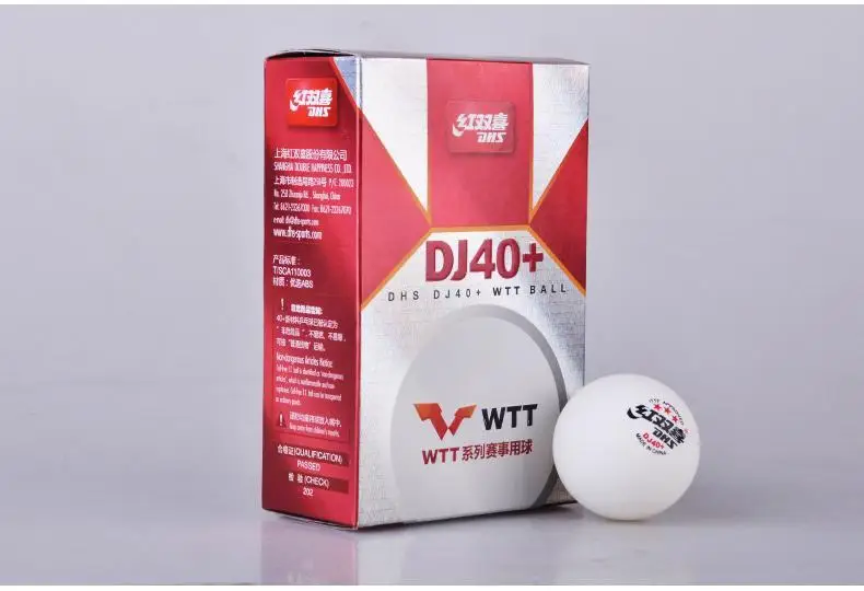 Description Picture 6 of itemDHS DJ40+ 3 Stars Ping Pong Ball ITTF Standard 40+ Professional Table Tennis Balls ABS New Material for 2020 WTT Competition