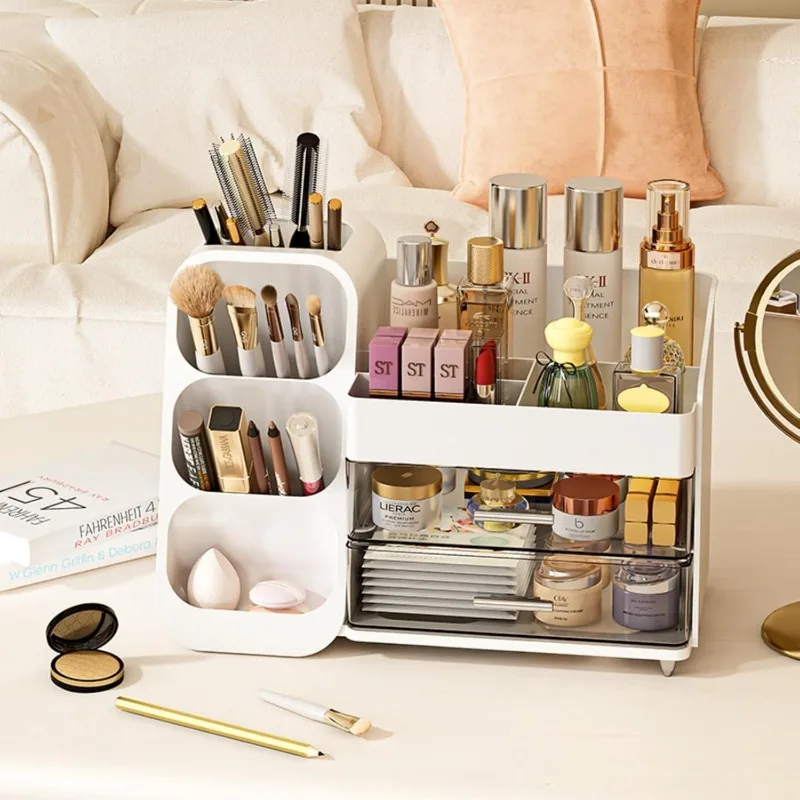 Makeup Organizer with Drawers,Large Capacity Countertop Organizer for Vanity,Bathroom and Bedroom Desk Cosmetics Organizer 4