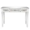 Silver MDF Mirror Surface Broken Glass Three Pumping Computer Desk 6