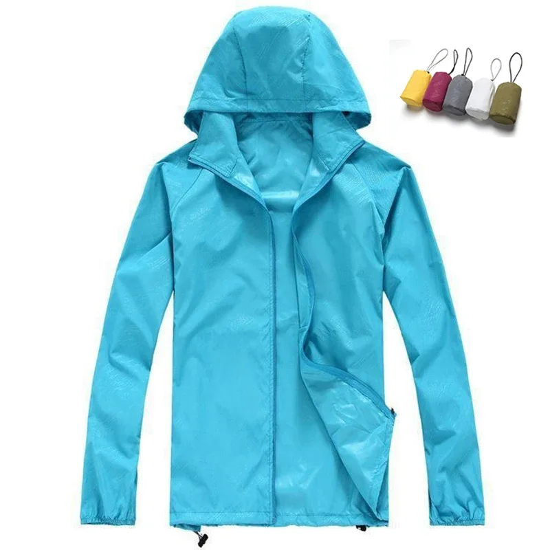 Waterproof Jacket Men Women Quick Dry Fishing Cycling Hiking Jackets Waterproof Sun-Protective Outdoor Sports Coats Skin Windbreaker