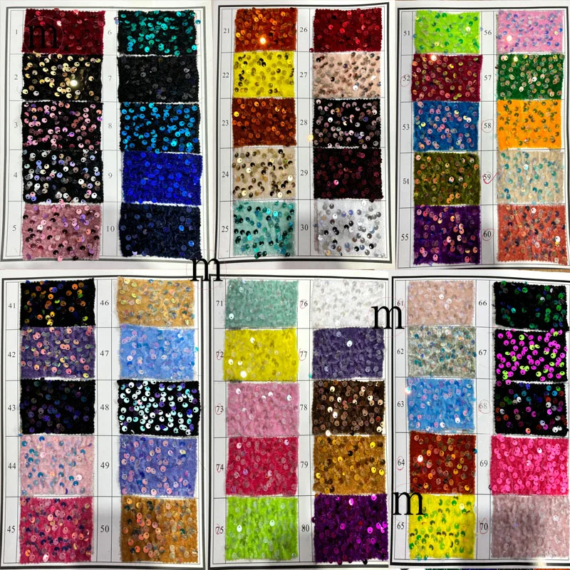 Vibrant Orange Pink Stretch Velvet Sequin Fabric for Apparel and Decor Projects