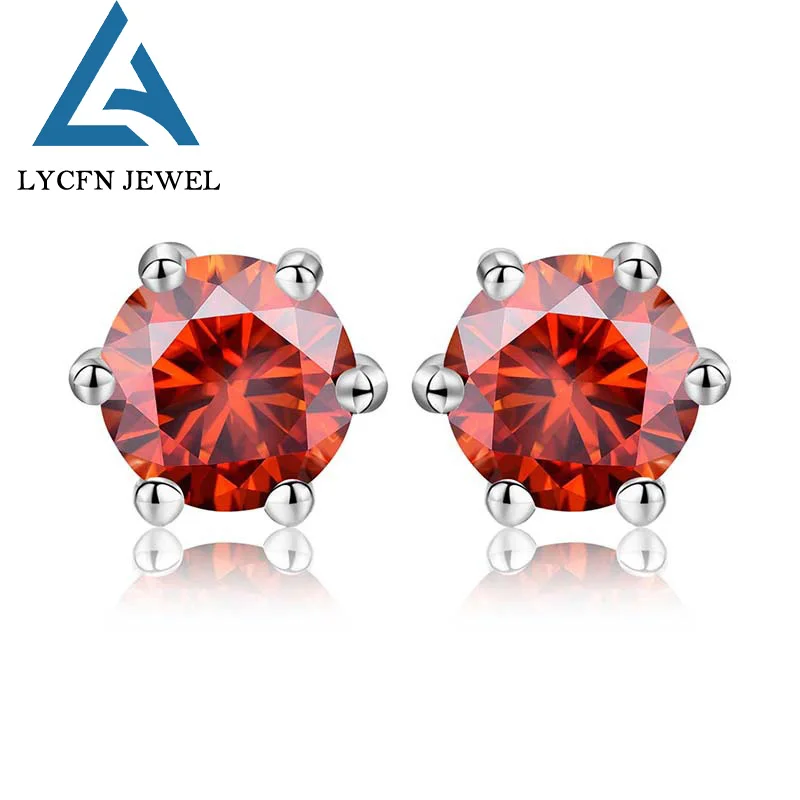 

Lycfn 2CT Moissanite Earring S925 Sterling Sliver Plated with 18k White Gold Earring for Women Man Engagement Fine Jewelry