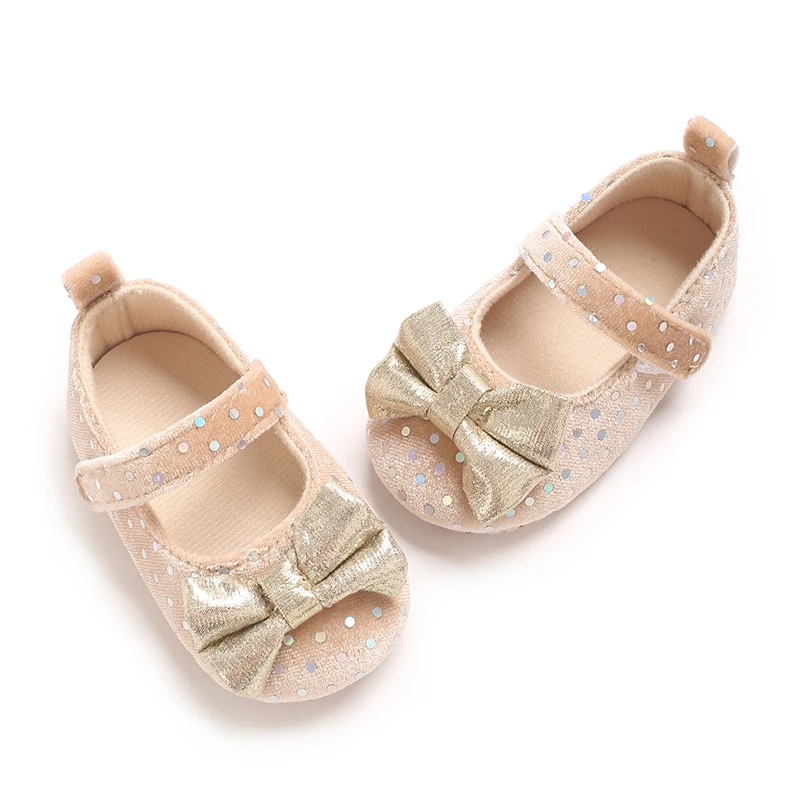 Mary Jane Princess Flat Shoes Preschool Children's Soft Bottom Wedding Dress First Walker Non slip Bow Pre
