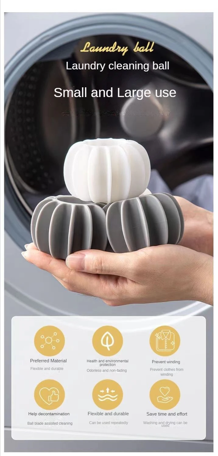 Description Picture 2 of item10pcs Laundry Ball Reusable Silicone Clothes Hair Cleaning Tools Pet Hair Remover Washing Machine Cat Hair Catcher Laundry Ball