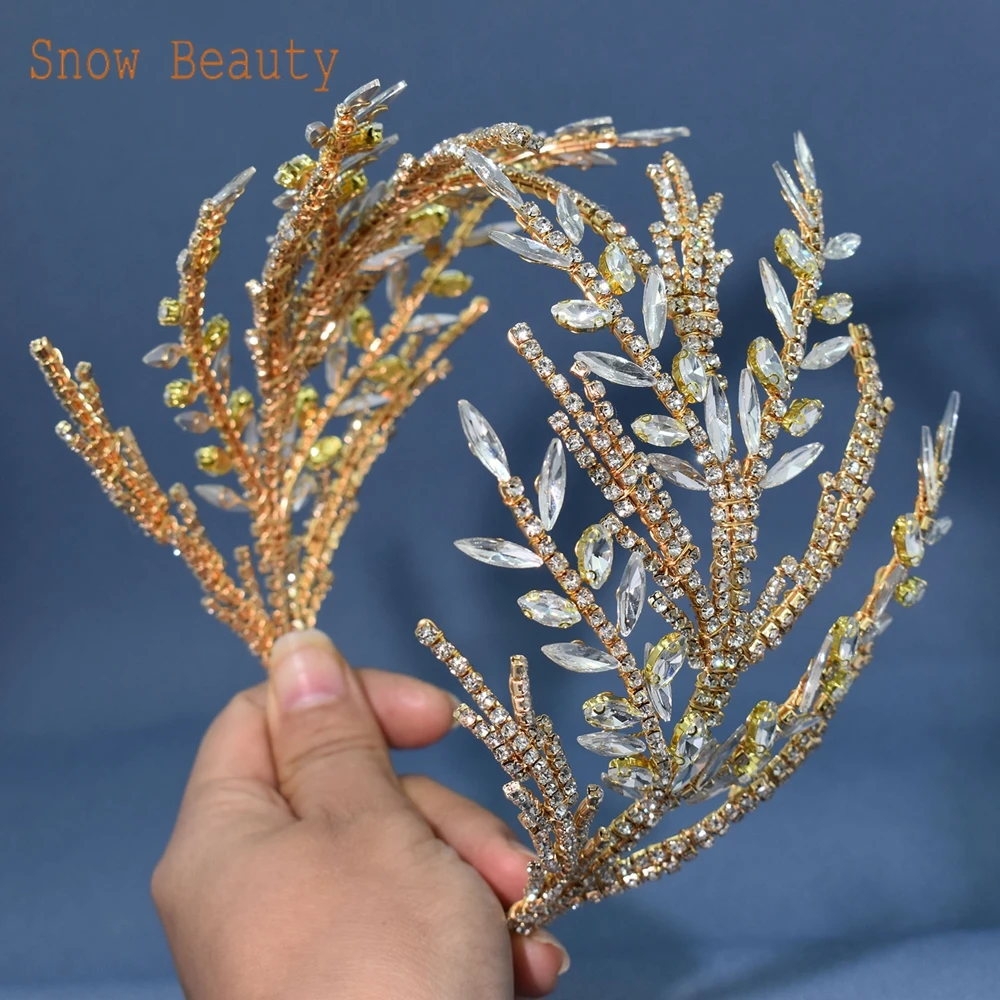 DZ058 Rhinestone Wedding Hair Band Silver Gold Headpiece for Brides Princess Headwear Bridal  Headband Party Prom Head Jewelry