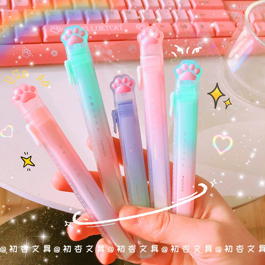 Kawaii Push-pull Design Cat Paw Eraser 1pc