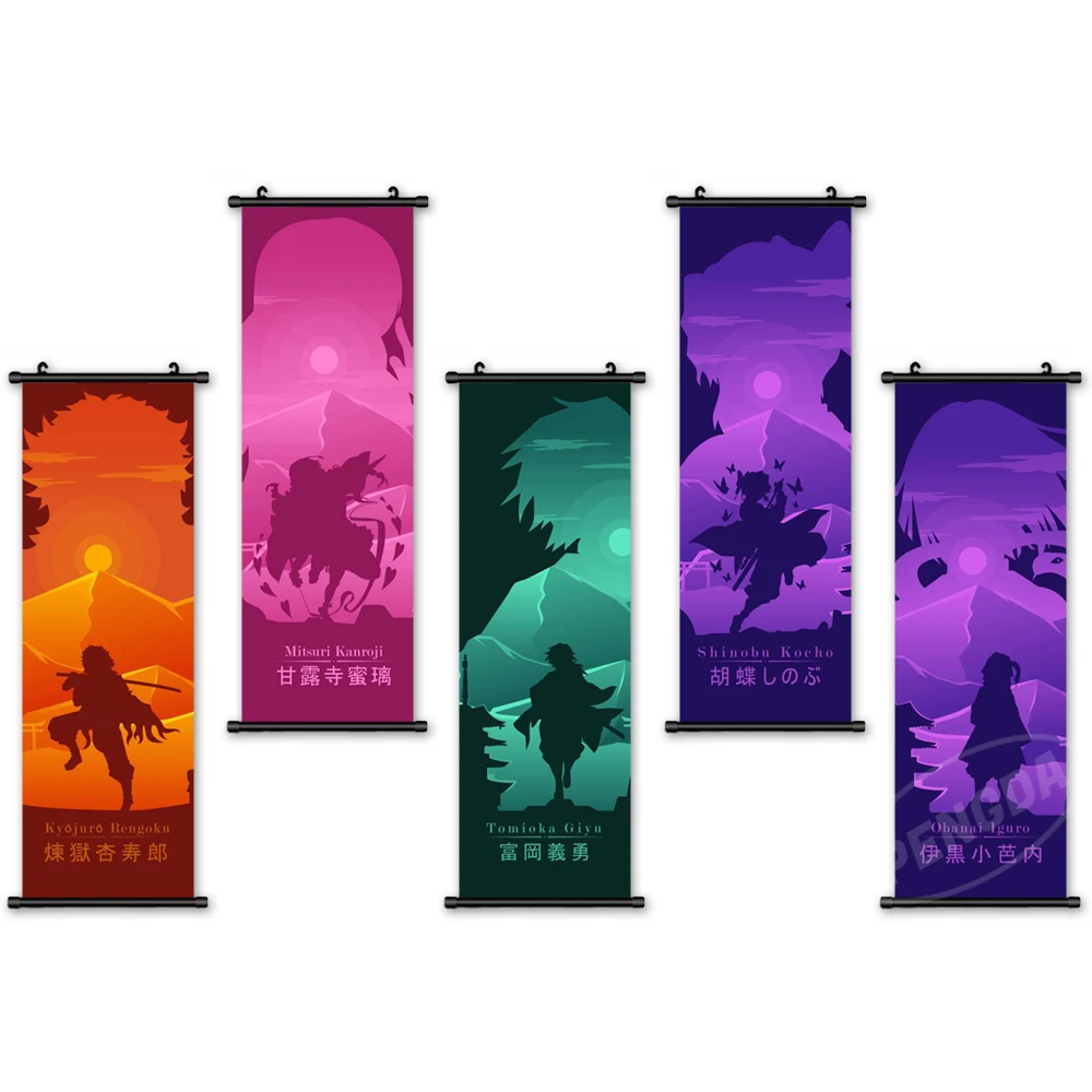 

Japanese Canvas Prints Anime Character Hanging Painting Wall Art Poster Pictures For Living Room Demon Slayer Home Decor Artwork