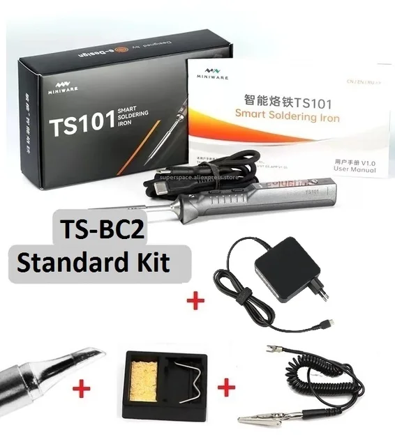 Saldatore Portatile MINIWARE TS101 - USB-C, 65W, Temperatura Regolabile 50-400°C