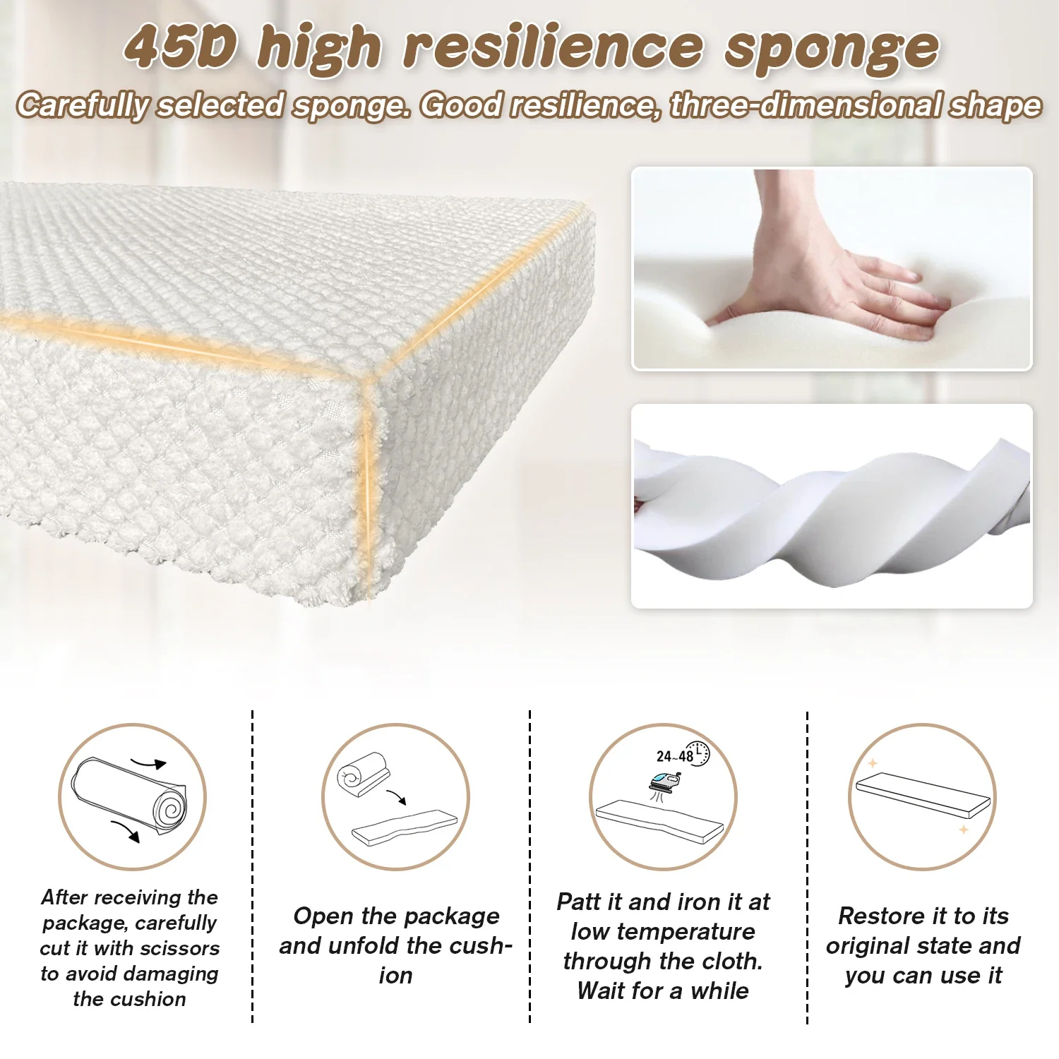 Bench Cushion Customized Removable Soft Decorative Cushion Chair Sofa Bay Window Bench Garden Seat Swing 3cm/5cm/8cm 2