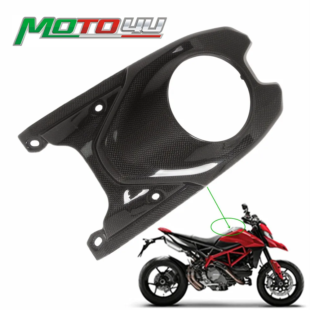 

MOTO4U For Ducati Hypermotard 950 2019 2020 2021 2022 Real Carbon Fiber Gas Tank Cover Fuel Protection Cap Fairing Guard Panel