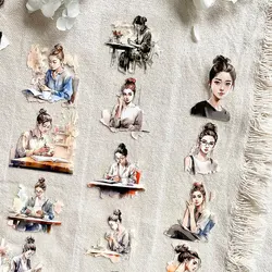 1Loop-100cm NEVERLAND Vintage Bun Girl Washi PET Tape Planner DIY Card Making Scrapbooking Plan Decorative Sticker