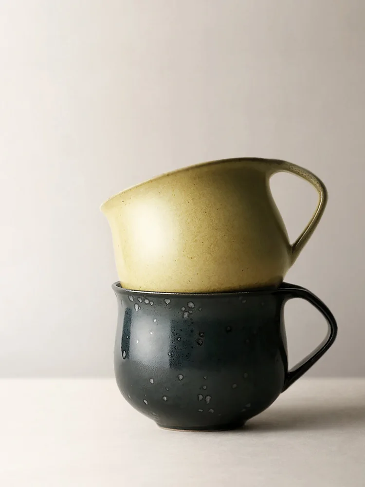 

Handmade Coarse Pottery Coffee Cup Hand Punch Vintage Mug Kiln Baked Simple Home Single Cup Creative