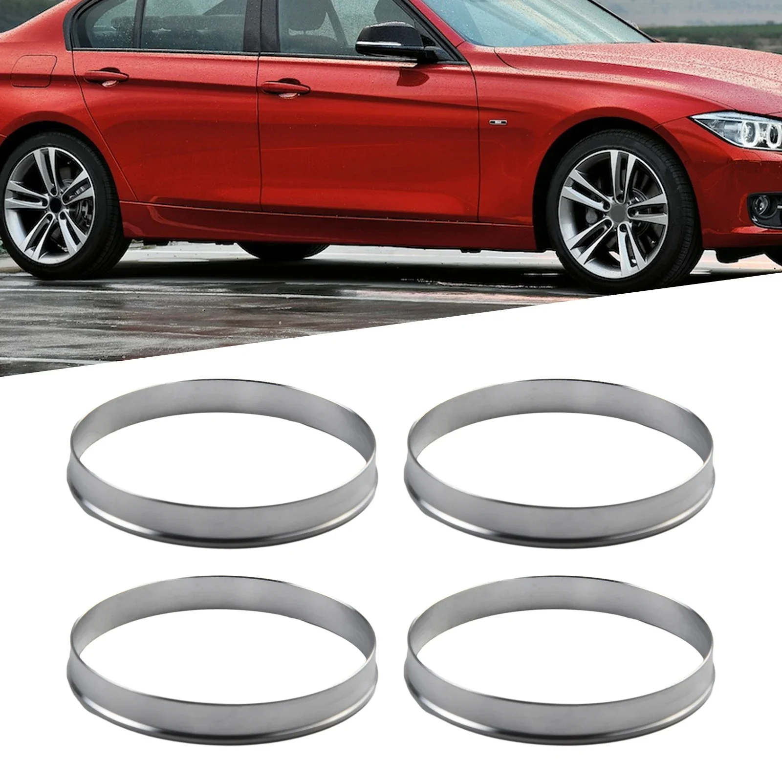 

4pcs Car Aluminum Hub Centric Rings 72.6mm Car Hub To 74.1mm Wheel Bore Fit For BMW Automobiles Wheels Tires Accessories