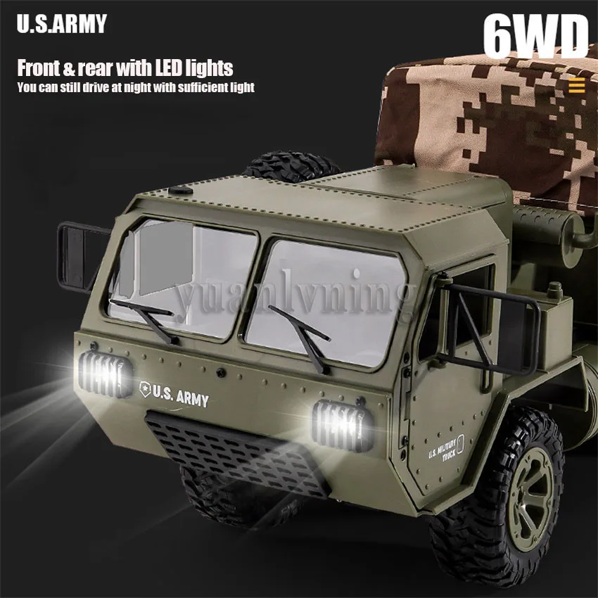 2.4G Remote Control Rc Car Heavy-duty Six Wheel Truck Model With WiFi Cameras & Lights Simulation Military Card Toy Gift ﻿ 4