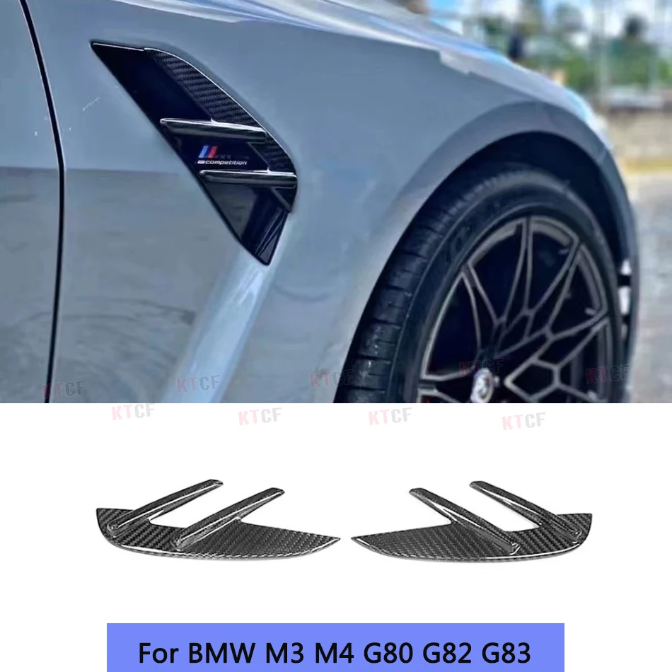 

Dry Carbon Front Side Fender Air Vent Covers Trims For BMW G80 G82 G83 M4 2021+Auto Air Intake Fender Vents Cover Trim OEM