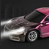 1:43 Mini Size RC Car Gold Plated With Lights 2.4G Radio Remote Control Racing Cars Model USB Charging Boys Toys For Children 3