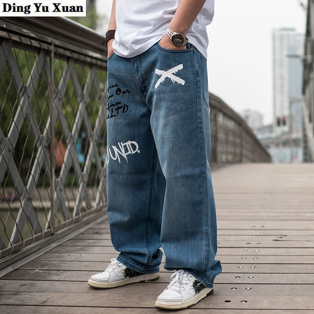 Baggy Jeans For Men Wide Leg Straight Denim Pants Hip Hop Loose Trousers  Streetwea Men's Denim Trousers Mens Designer Clothes - AliExpress