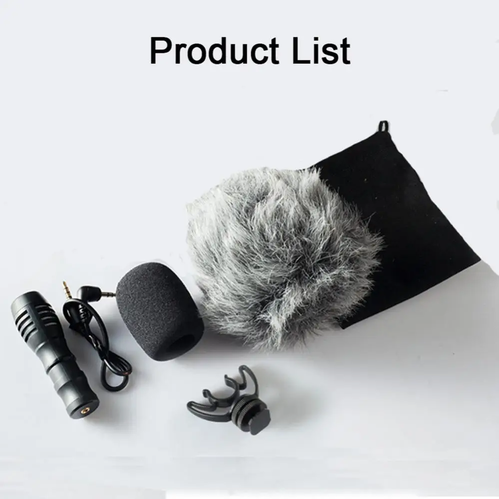 Kinglucky  3.5mm Desktop Conferen Microphonede Interview CameraPhone Universal Recording Mic for Camcorders Voice Studio Live